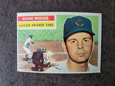 1956 Topps Eddie Miksis #285 - Grey Back - Chicago Cubs - Set Break #2 - Image 1 of 3