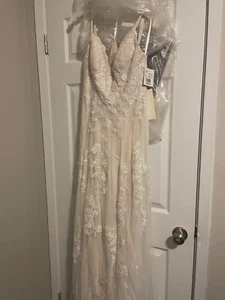 David's Bridal Melissa Sweet SIZE 8 Wedding Dress Beaded Floral Ivy MS251177 - Picture 1 of 4
