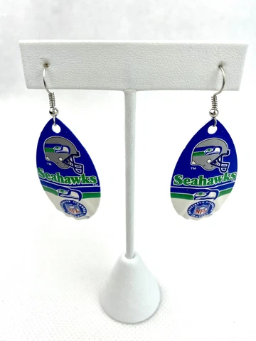 NFL Seattle Seahawks Team Logo Vintage Teardrop Spinner Women’s Hook Earrings Cover