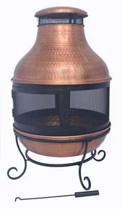 CHIMNEY FIRE PIT Wood-Burning Copper Chiminea - Picture 1 of 12