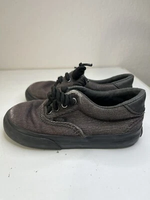 Zapatillas deportivas Vans para niños pequeños talla 8 Era de lona negras marrones sin cordones Foto 1 de 4