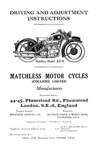 (0697) 1937 Matchless 37/X & 37/G5 adjustment instructions - Picture 1 of 1