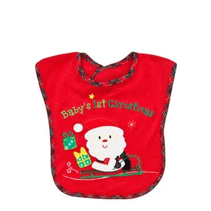 Boys or Girls Nursery Rhyme Christmas Bib 1st Christmas First Santa - Picture 1 of 2