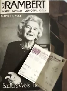 Ballett Rambert Memorial Gala 1983 Programm & Ticket Marie Sadlers Wells Ballett - Bild 1 von 11