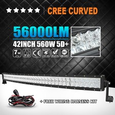 5D CREE 42inch CURVED 560W LED Light Bar Combo 4WD Driving 4X4 Truck Boat 40inch