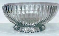 1930's Vintage JEANETTE National Pattern Ball Footed Base Glass 9.25" Bowl   #25