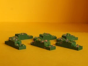 Fioriere in legno verdi per modellismo H0 - 1:87 pezzi 6 - KREA - Foto 1 di 1