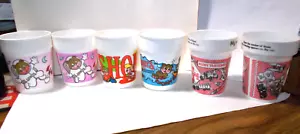 6 VTG. 90s Promotional Advertising Kids Plastic Cups 4-SHONEY'S & 2-RUBY TUESDAY - Picture 1 of 13