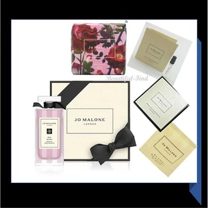 Jo Malone London Red Roses Bath Oil 1 oz/30ml + Bar Soap 3.5oz/100g + 3 Samples - Picture 1 of 12