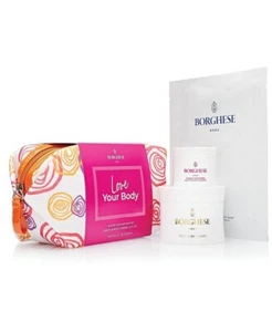 Borghese 4 Pc Love Your Body Gift Set Mask & Body Creme Cosmetic bag Fango Mud - Picture 1 of 4