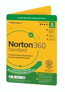 Norton 360 Standard Protection for PC or MAC 1 user / 1 year - Picture 1 of 3