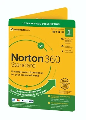 Norton 360 Standard Protection for PC or MAC 1 user / 1 year - Image 1 of 3