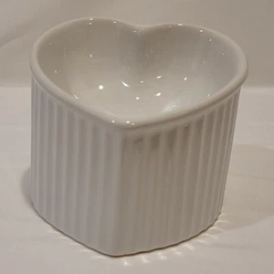 Kätzchen Katze Kätzchen herzförmig Fütterung Wasserschale weiß Keramik - Bild 1 von 7