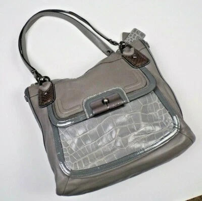Coach Kristin Spectator Hobo Handbag Leather North South Zip E1193-18303 Gray  - Image 1 of 4