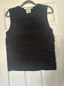 EUC~Max Studio Knitwear~Sleeveless~Sweater~Black/Sparkle Thread~Size M - Picture 1 of 3