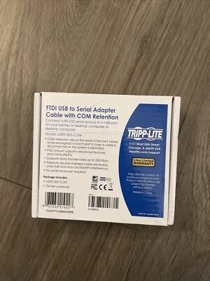 Tripp Lite FTDI USB to Serial RS-232 Adapter Cable w/ COM Retention M/M 5ft (U20 - Image 1 of 4