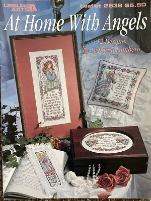  Leisure Arts Cross Stitch Booklet #2633 "At Home With Angels" w 12 Designs - Image 1 of 3
