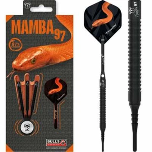 Juego de dardos Soft Tip Bull's Mamba 97 M2 16 g 18 g 20 g gramos Tungsteno Softip negro - Imagen 1 de 1