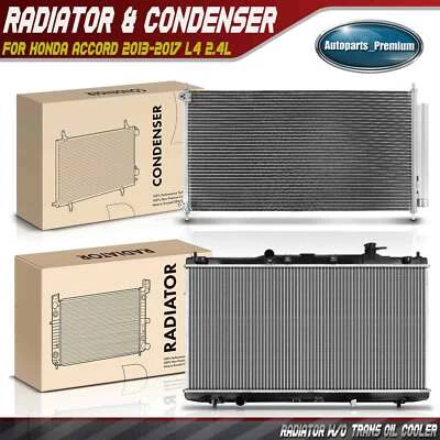 Kit de refrigeración de radiador y condensador de aire acondicionado para Honda Accord 2013 2014 2015 2016 2017 Foto 1 de 4
