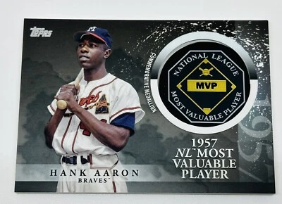 2023 Topps Update Hank Aaron MVP Commemorative Medallion Relic Atlanta Braves - Image 1 of 2
