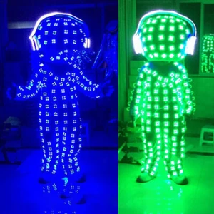 Máscara de Luz 7 Colores Recargable LED Traje Robot Ropa Luminoso Disfraz de Baile - Imagen 1 de 6