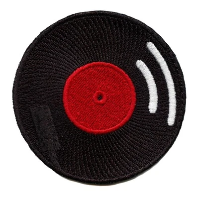 Vinyl Record Disk On Turntable Patch Music Audiophile Iron On Patch - Image 1 of 2