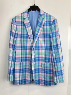 Stafford Mens Classic Fit Two Button Sport Coat Blazer Multicolor Plaid Size 40R - Image 1 of 4