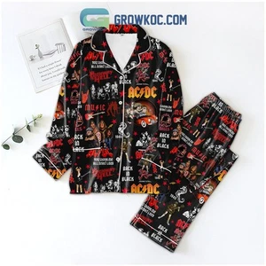 ACDC Back In Black Highway To Hell Pajamas Set - Picture 1 of 11