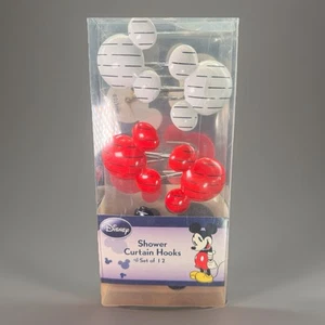 Disney Mickey Mouse Duschvorhang Haken 12er Set rot weiß schwarz gestreift süß - Bild 1 von 14
