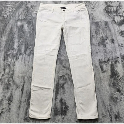 Pantalones de mezclilla City Streets para mujer 13 jóvenes blancos tiro bajo ajustados elásticos informales Foto 1 de 4