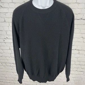 Braemar Black 100% Cashmere Pullover Raglan Crew Neck Sweater Size Large L - Picture 1 of 10