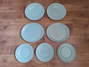 Wood's Ware Beryl Green Wartime Utility Job Lot Dinner Salad Steak Plates x 7 - Picture 1 of 24