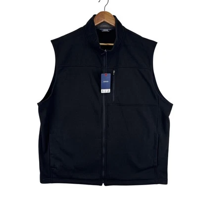 IZOD Vest Mens 2XL Black Fleece Full Zip Chest Pocket New With Tags Outdoor - Image 1 of 4