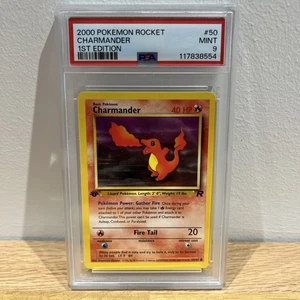 Pokemon Rocket Charmander - 1st Edition 50/82 - PSA 9 MINT!! - Picture 1 of 2