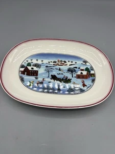VILLEROY BOCH NAIF CHRISTMAS 20 cm PICKLE DISH # 10-2324-3570 MADE GERMANY NIB - Bild 1 von 3