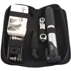 Kit de réparation vélo avec pompe à poche et accessoires Kit outils 16 en 1 - Imagen 1 de 5