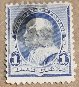 Scott 219 1890 1 centesimo Franklin francobollo USA - Foto 1 di 2