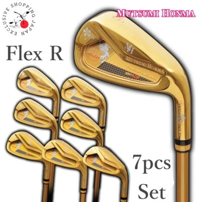 MUTSUMI HONMA Golf Club Phoenix MH608 Steel Iron R Flex 7pcs Set 6-9, AW, SW, PW - Image 1 of 4