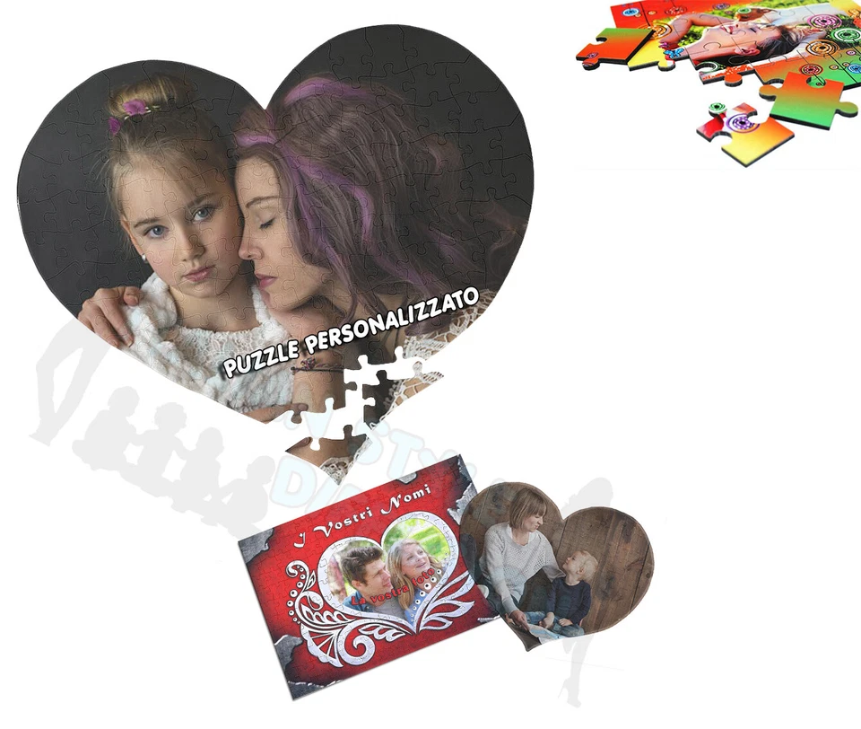 PUZZLE A CUORE PUZZLE PERSONALIZZATO STAMPA PERSONALIZZATA A4 FOTO QUADRO GIALLO - Immagine 1 di 1