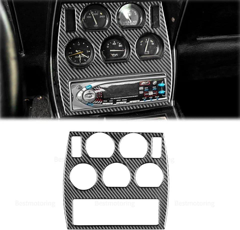 Panel de control central de fibra de carbono suave real para Chevrolet Corvette C3 1968-1982 Foto 1 de 4