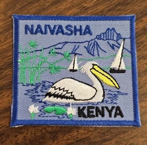 Lake Naivasha Kenya Pelican Sailboats Africa Souvenir Embroidered Patch Sew-On - Picture 1 of 2