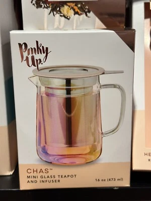 Tetera e infusor de vidrio Pinky Up Chas 16 oz Foto 1 de 3