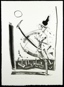 Kunst in der DDR. "Hoch das Bein!" 1985 Steffen VOLMER (*1955 D) handsigniert - Picture 1 of 2
