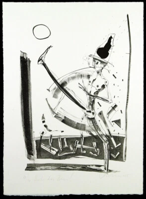 Kunst in der DDR. "Hoch das Bein!" 1985 Steffen VOLMER (*1955 D) handsigniert - Bild 1 von 2