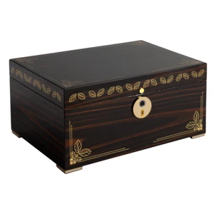 Humidor Supreme® Oro Desktop humidor, Inlaid Seam, Ebony - Picture 1 of 1