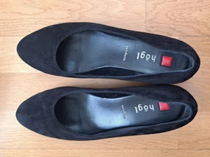 Högl Damen Leder Schuhe - Pumps - Gr. 41 UK7 - schwarz - Keilabsatz - Bild 1 von 10