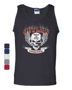 Outlaw Forever Tank Top Born to Ride MC Chopper Bobber - Picture 1 of 6