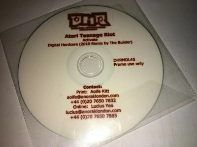 Atari Teenage Riot ‎– Activate (Digital Hardcore Recordings Promo CD-R (EX COND - Image 1 of 2