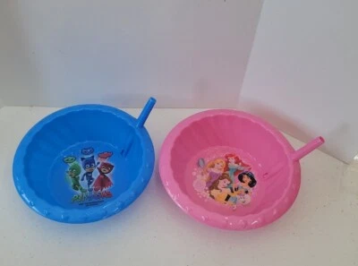 ZAK - 2 cuencos para sorber incorporados paja cereal sopa helado pj máscara princesas Foto 1 de 4
