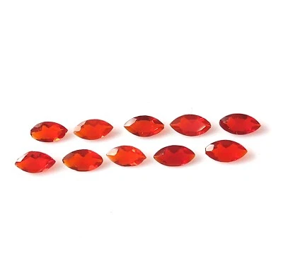 2.5X5MM MARQUISE NATURAL MEXICAN FIRE OPAL FACETED REDDISH ORANGE STONE 10 PIECE - Image 1 of 4